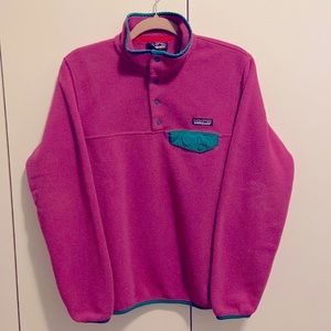 Vintage Patagonia Synchilla Hot Pink Watermelon ski skiing snowboarding winter